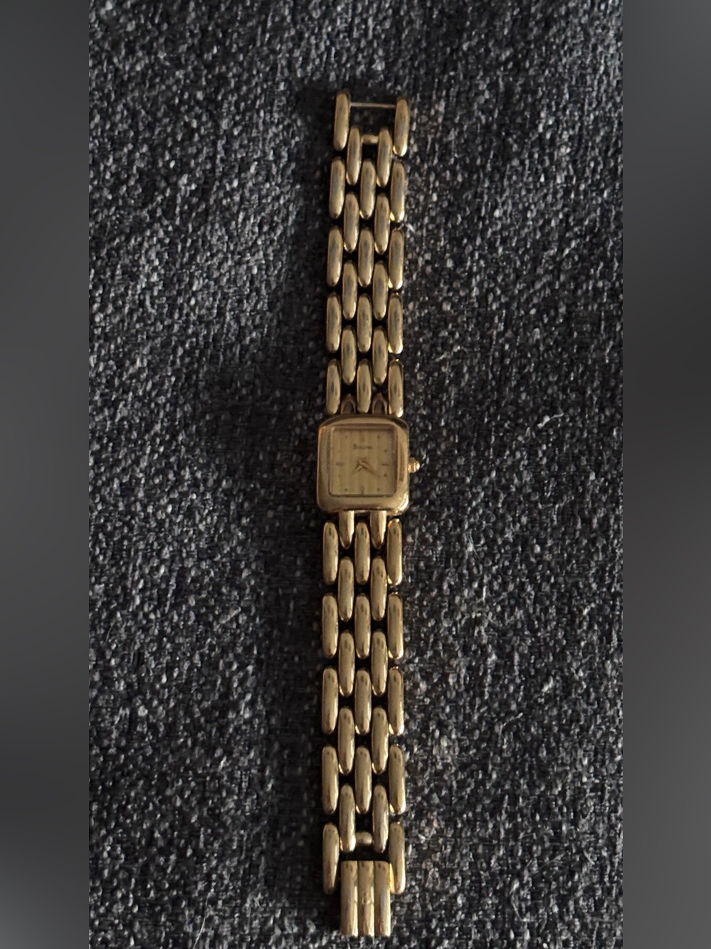 Bulova Women's Gold-Tone Square Dial Bracelet Watch XS